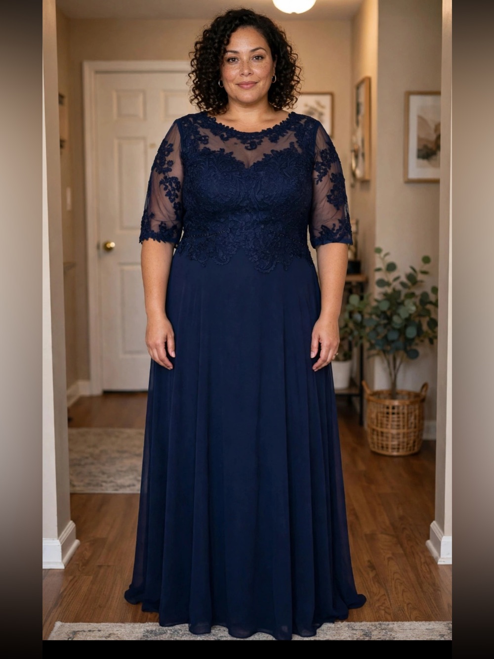 Beautiful Plus Size Navy Brides Maid Or Formal Dress